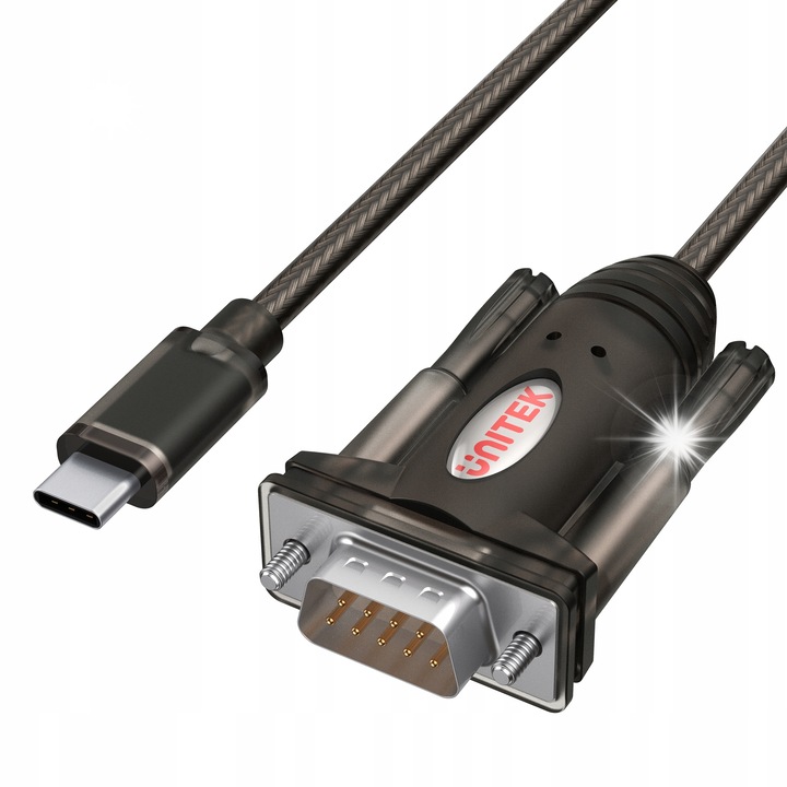 Адаптер USB-C, Unitek Y-1105K 1x RS-232, 1,5м, черен