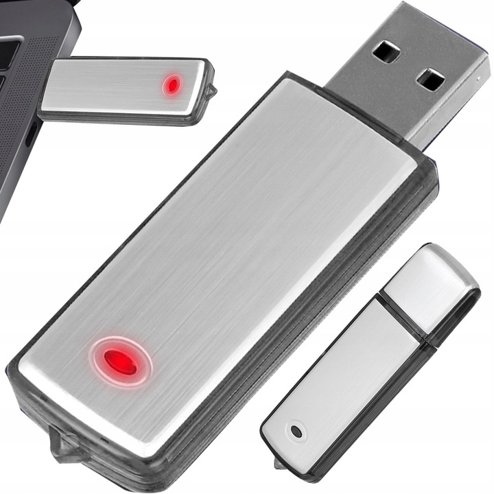 Mini diktafon pendrive Renew Force, 16GB, 200 óra felvétel, 65x20x8mm, szürke