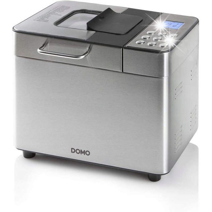 Domo B3971 kenyérsütő, 18 program, gluténmentes funkció, inox, 500g-1000g