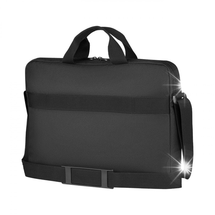 16" laptop táska, Wenger, BQ Slim modell, fekete, 43x31x6cm, vállpánttal