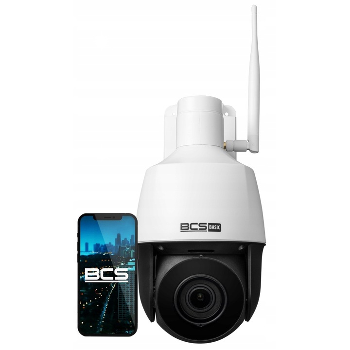 IP Wi-Fi камера BCS BASIC BCS-B-SIP124SR5-W, 2 Mpx, моторизиран обектив 2.8-12 mm, бяла, 133x248mm