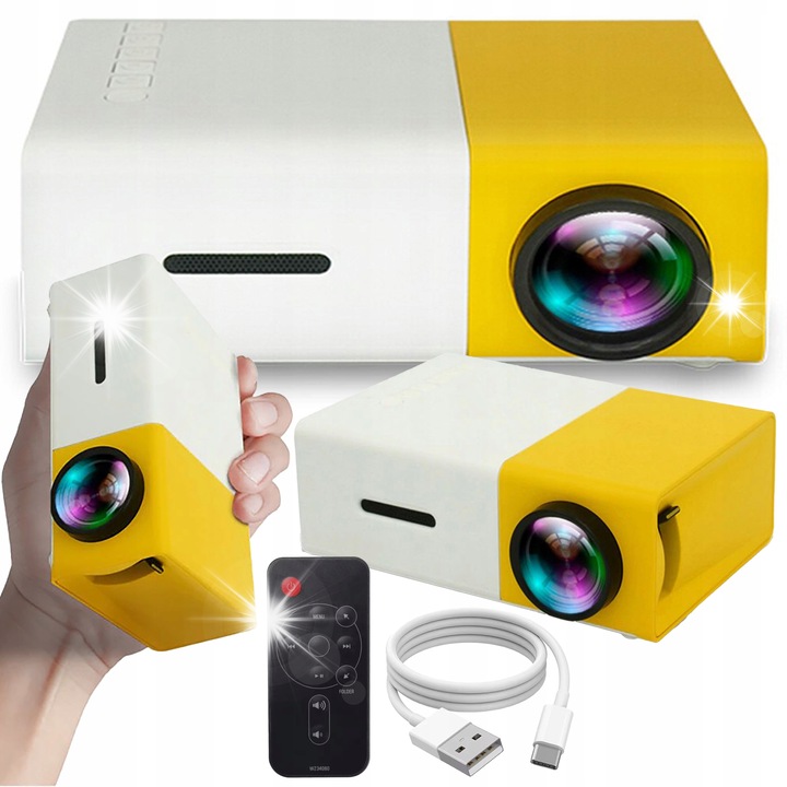 Renew Force videoprojektor, hordozható, 1920x1080, fehér-sárga, teljes készlet