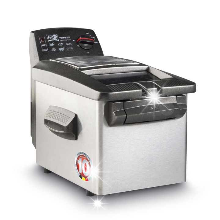 Фритюрник Fritel Turbo SF4345, 4л, 3200W, двойна система за нагряване, сив