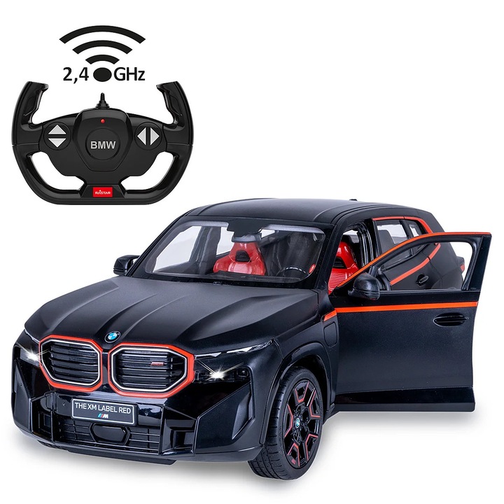 Masina cu radiocomanda Jamara BMW XM, macheta scara 1:14, negru mat, faruri LED, 2.4GHz