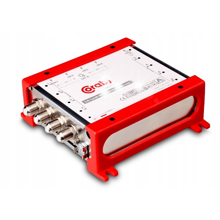 Corab TV jelosztó készlet, Multiswitch 5/8, Quattro Technisat Unix, 4 SAT bemenet, 8 kimenet, 50x255x160mm