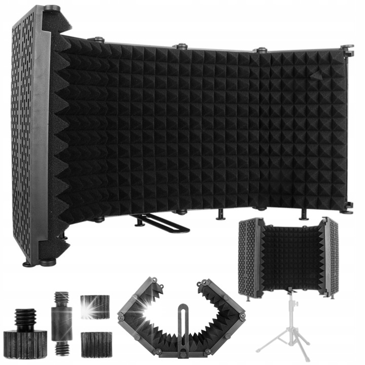 DNA összecsukható akusztikus kabin, 5 panel, fekete, 67,5x4x25cm