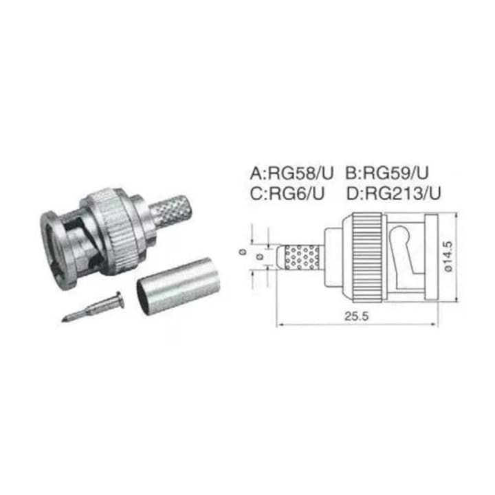 Mufa BNC RG59 tata sertizare