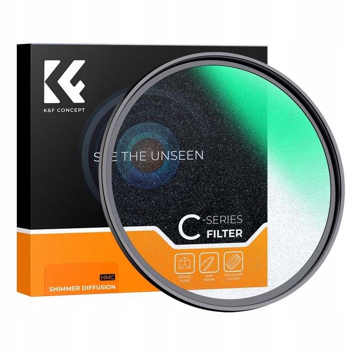 Дифузен филтър K&F Shimmer Nano-C, 77 мм, ефект на блясък, тънък профил