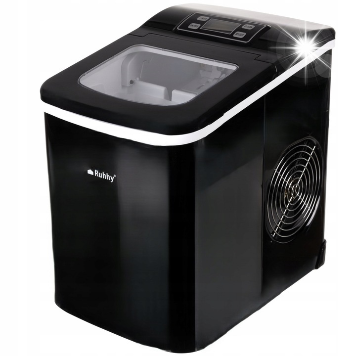 Aparat de facut gheata Lafe IceTwist Pro, 1,5L, 120W, neagra, capacitate 12kg/zi, functie de auto-curatare