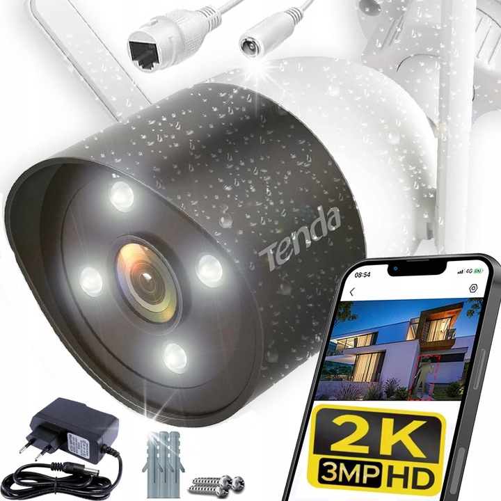 Tenda 2K 3MP безжична IP камера за наблюдение, с високоговорител