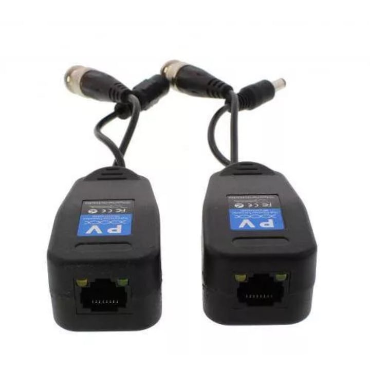 Video balun HD pasiv cu alimentare cu mufa RJ45 Well