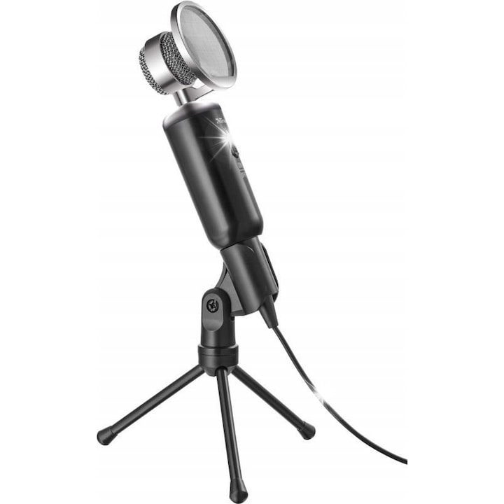 Trust Madell PC mikrofon, vintage, állítható állvánnyal, 2,5 m kábellel