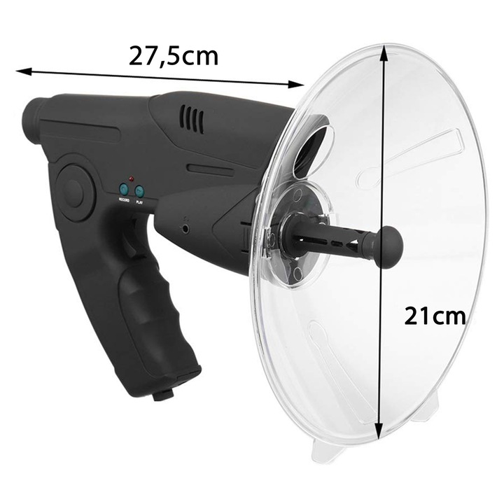 Насочен микрофон, ДНК, Черен, 125м