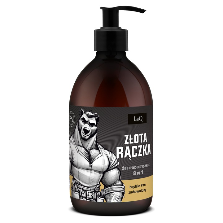 8in1 tusfürdő férfiaknak, LaQ, komló és cédrus, 500 ml