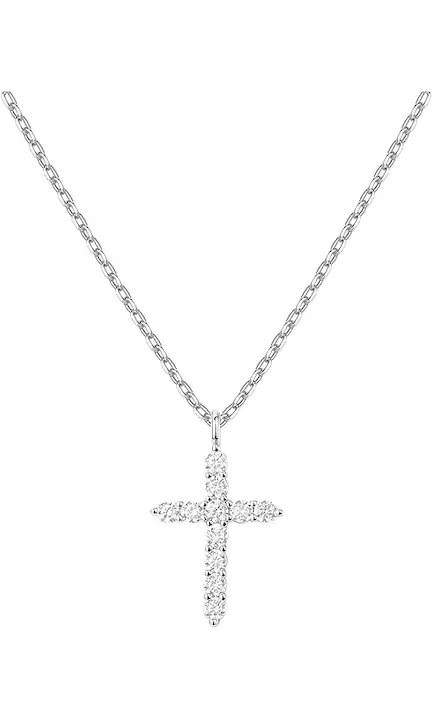 Colier Cu Pandant Cruce, Argint 925, cu Pietre de Zirconiu, Pentru Femei