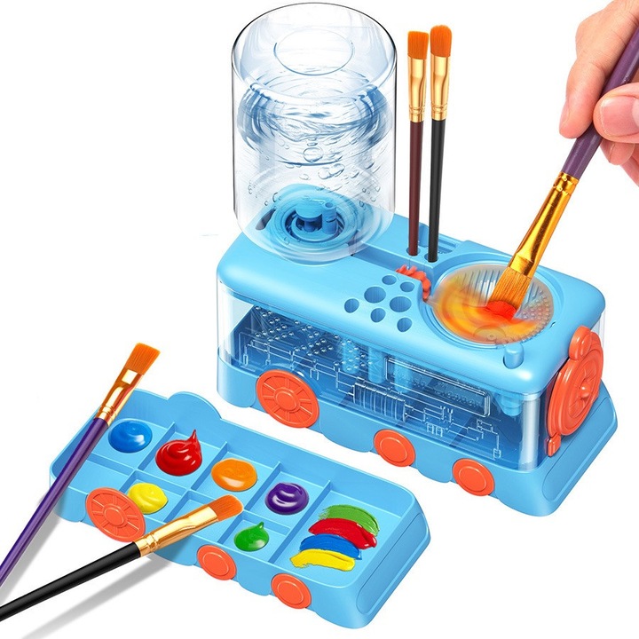Automata ecsettisztító készülék, keidason, hordozható, újratölthető tartály, kék, készlet
