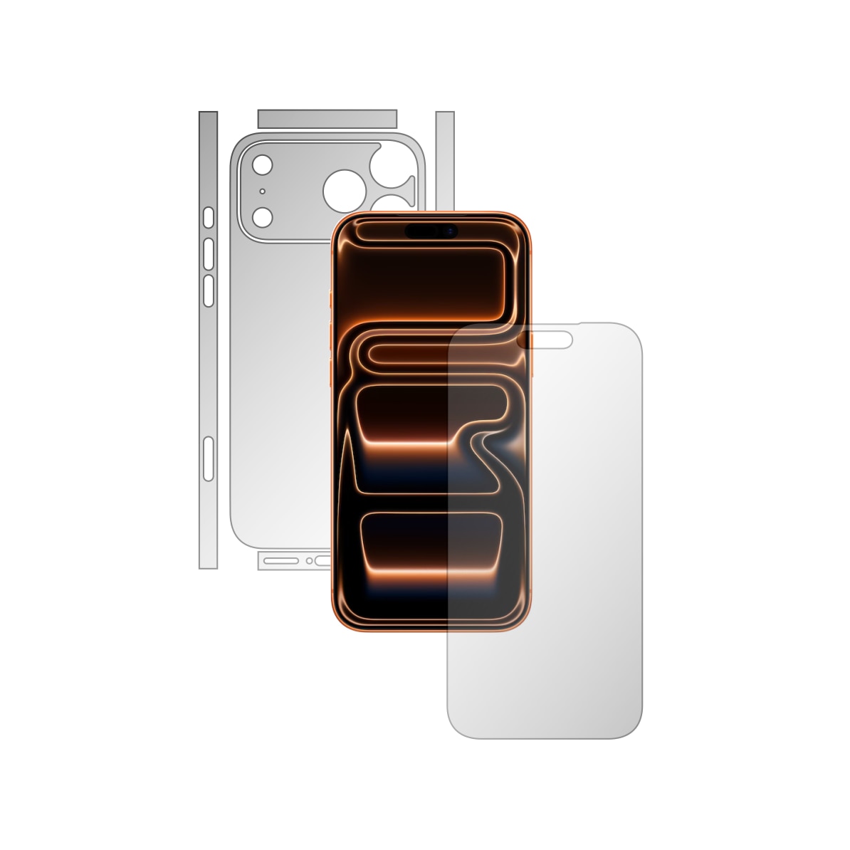 Folie de Protectie Full-Body Folie24, pentru Apple iPhone 17 Pro Max, 1 Set Ultra-Clear cu Acoperire Simple, Ecran + Spate, Adezive, Flexibile cu Auto Regenerare