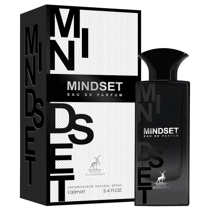 Apa de Parfum Unisex Maison Alhambra Mindset 100 ml, Floral Lemnos, Note de Bergamotă, Floare de Portocal, Patchouli