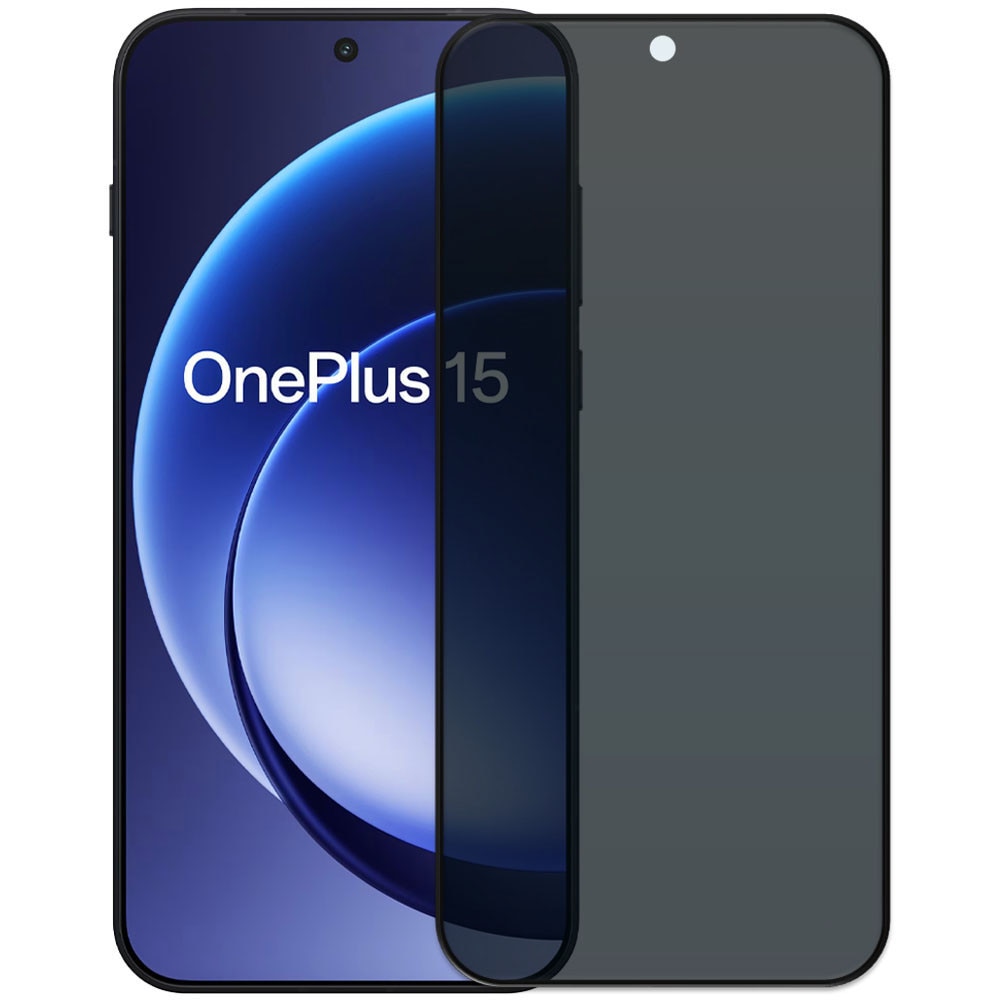 Folie din sticla securizata pentru OnePlus 15, HAMSTERBOX Privacy Shield, Protectie completa ecran, Full face, Aplicare rapida, Case Friendly, Negru