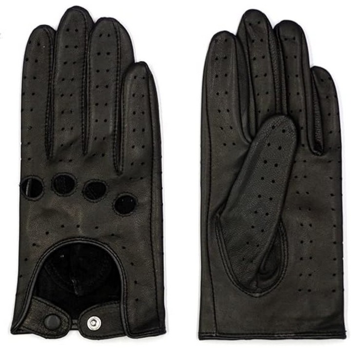 Manusi dama HARSSIDANZAR din piele, cu functie touchscreen, negre, XL