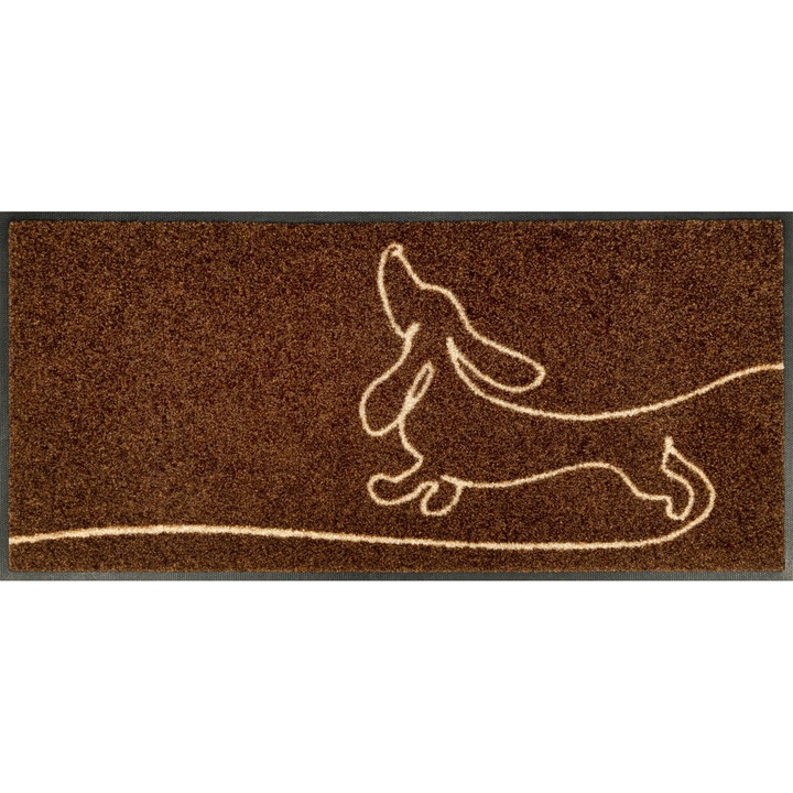 Covoras de intrare KLEEN TEX Wash+Dry Design, 35x75cm, antiderapant, lavabil, maro