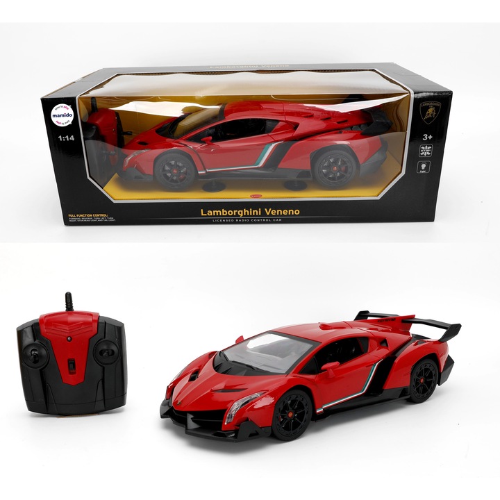 Mamido Távirányítós autó Lamborghini Poison 1:14 piros fényekkel