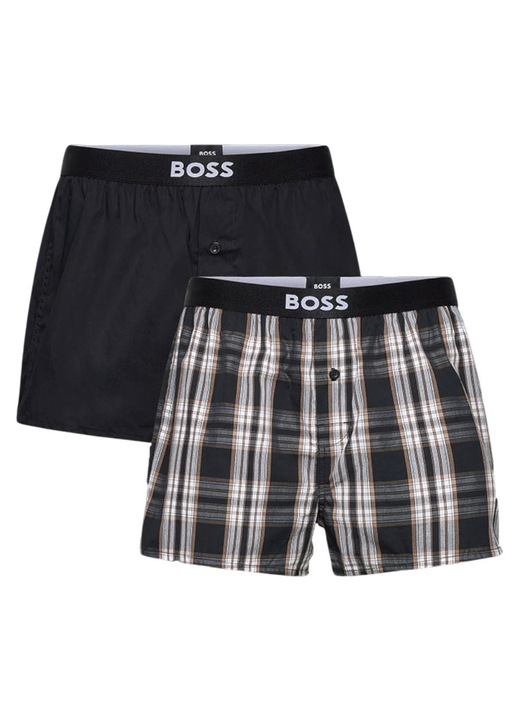 Set 2 perechi chiloti barbatesti BOSS, negru, lenjerie intima
