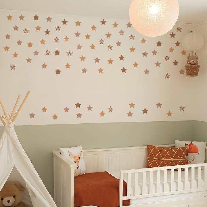 CIAODEKO Autocolante de perete in stil Boho cu puncte Polkadot decoratiuni circulare pentru camera copiilor si a bebelusilor decor pentru camera de zi si cresa din vinil impermeabil 6 foi