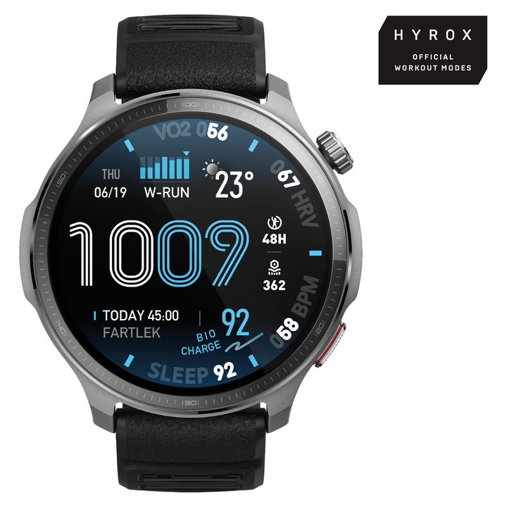 Смарт часовник Amazfit Balance 2 XT, AMOLED, 3 MB RAM, 4 GB Flash, черен, 47,4x47,4x1,23 см