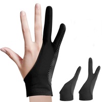Manusa tableta grafica, JESWO®, pentru tablete grafice, design cu un deget si doua degete, anti-alunecare, dimensiune universala, Negru