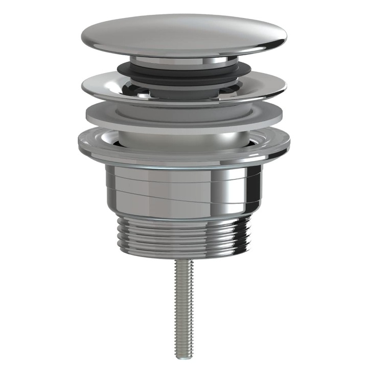 Сифон за мивка клик-клак, SAT, хром, пластмаса