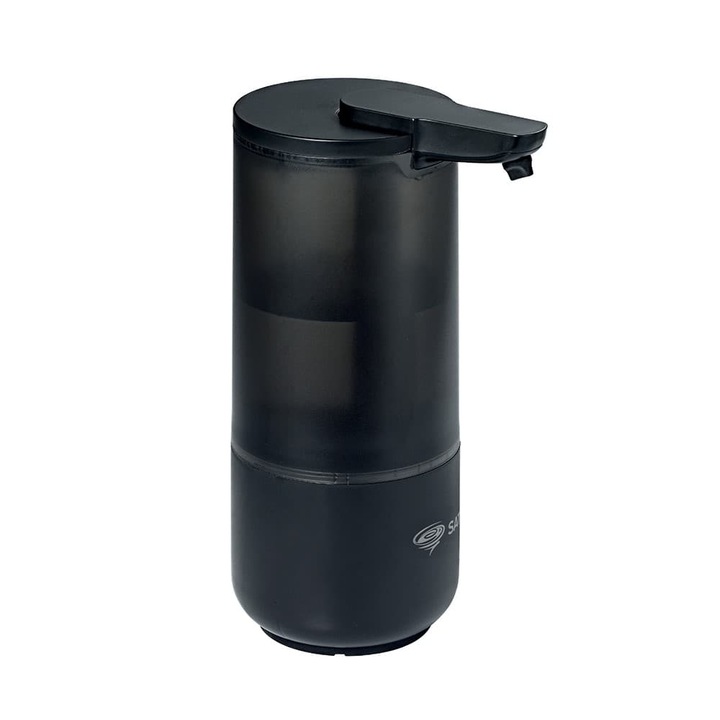 SAT szappan- és fertőtlenítőszer-adagoló, fekete, elegáns design, érintésmentes használat