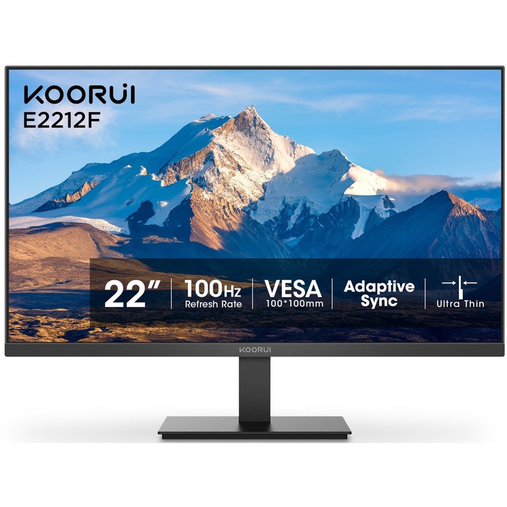 Монитор KOORUI E2412F, 24", VA, 1920 x 1080, VGA, 1 x HDMI 1.4, 1 x Audio Out