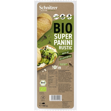 Rustic Panini Super panini rustic, 2 bucati, fara gluten bio, 180g - eMAG.ro