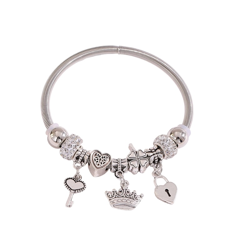 Bratara din margele DIY, design cu elemente multiple, lungime ajustabila, 18-22cm