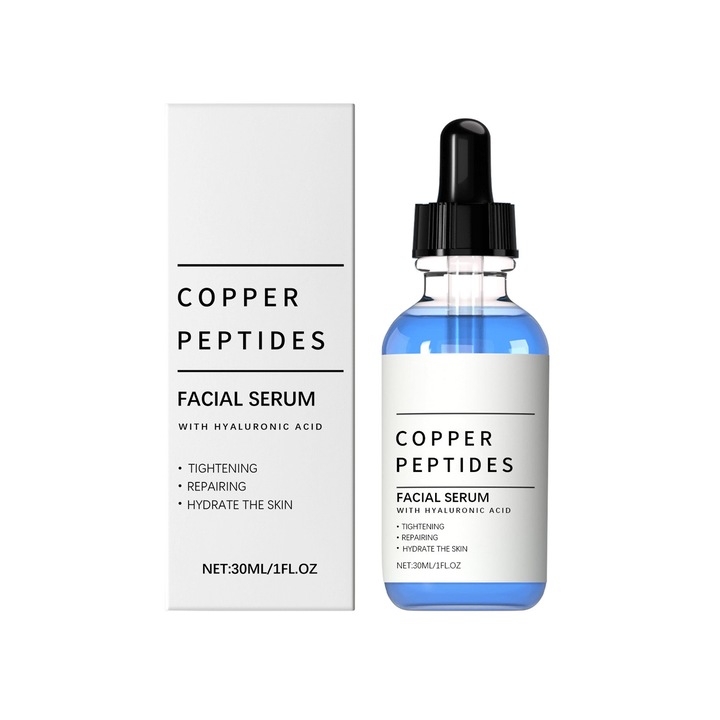 Ser facial, 30ml, Peptide cu cupru si acid hialuronic, hidratare, fermitate, gel, normal