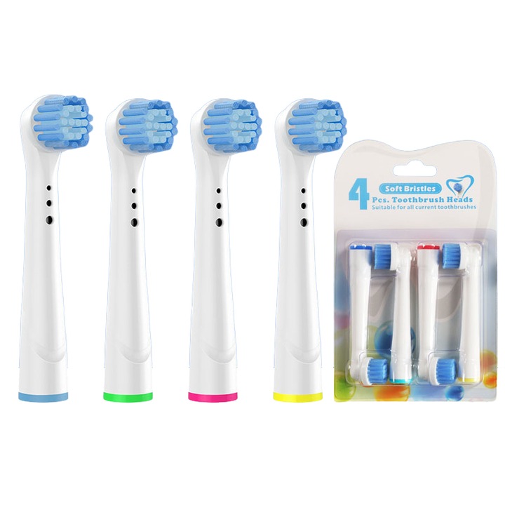 Capete de inlocuire pentru periute de dinti electrice, Alayna, compatibile cu majoritatea periutelor Oral-B, 4 bucati, albastru