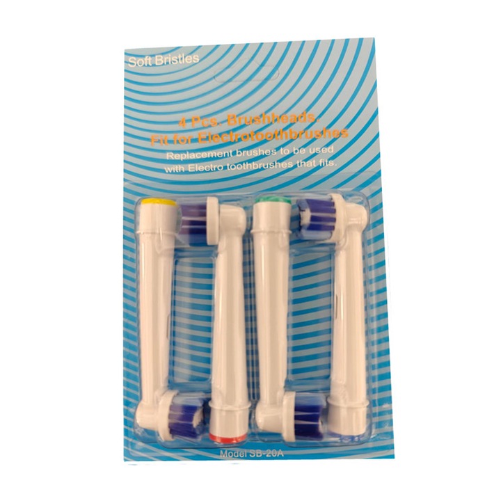 Capete de periuta de dinti electrice, Alayna, compatibile cu Oral-B, set de 4, multicolor