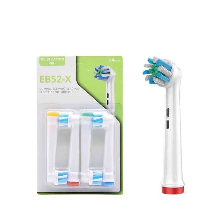 Set de 4 capete de periuta de dinti, compatibile cu Oral-B, perii de calitate, multicolor