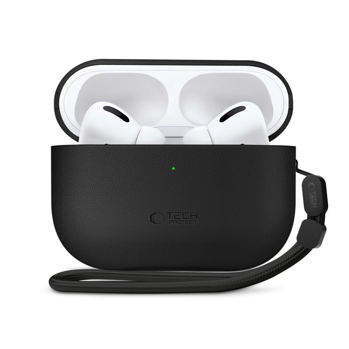 Carcasa Tech-Protect NaturalFit compatibila cu Apple AirPods Pro 3, Negru