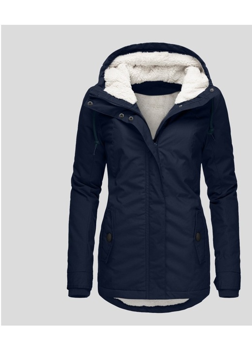 Jacheta de dama, impermeabila, bleumarin, bumbac/fleece