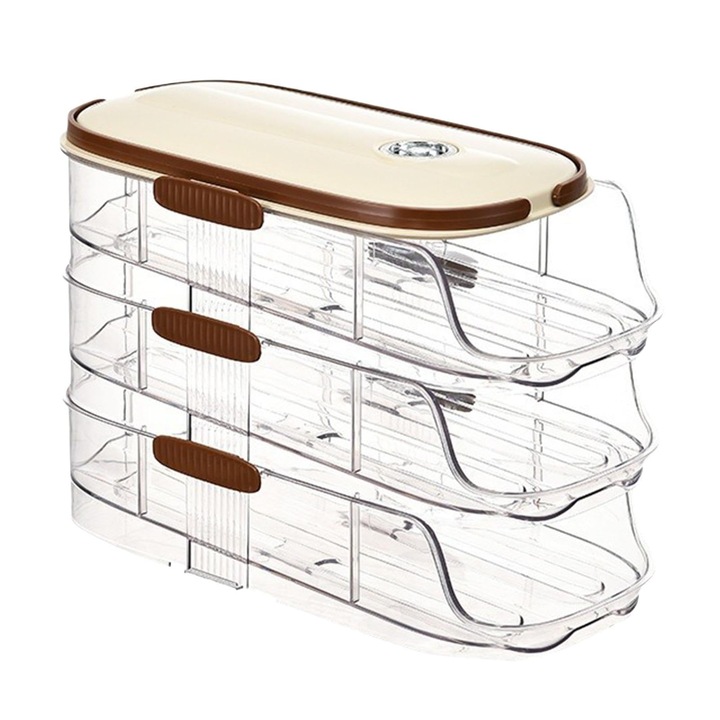 Dispenser de oua automat, 3 straturi, capacitate 18 oua, material transparent, design compact