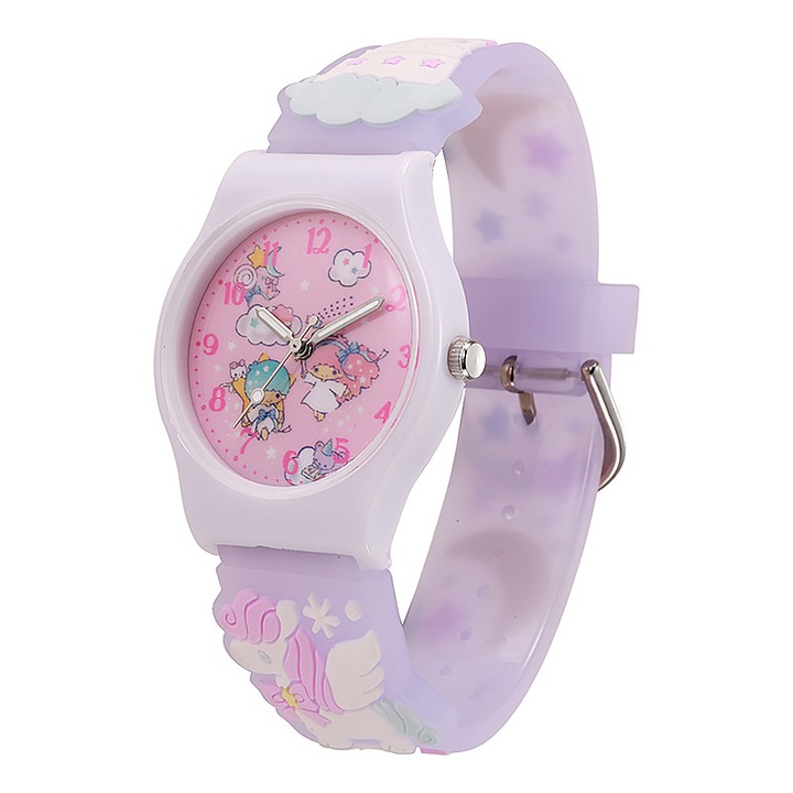 Ceas copii, design cartoon, dial clar, miscare quartz, usor