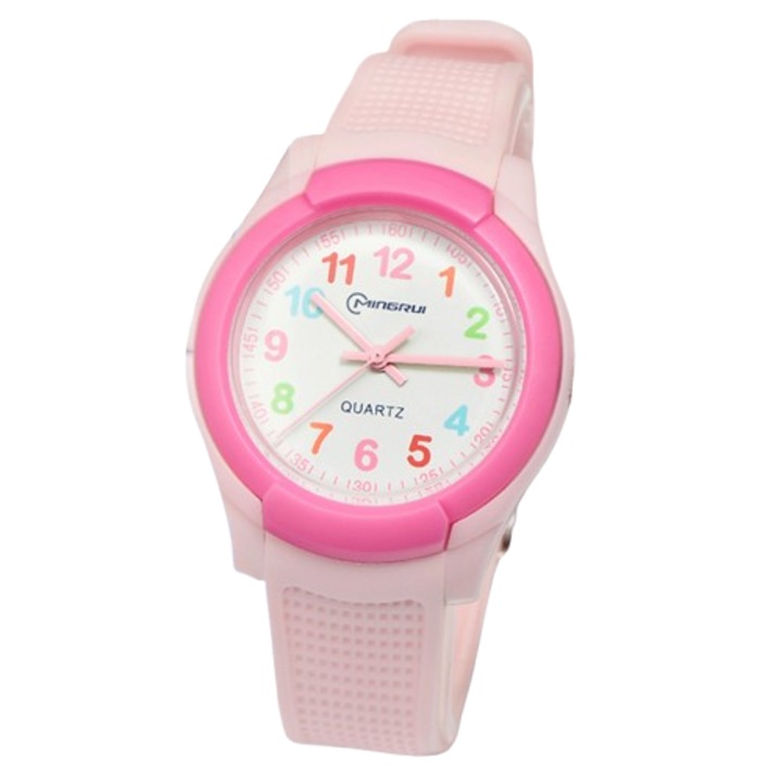 Ceas copii quartz, design fashion, rezistent la apa, usor, multicolor