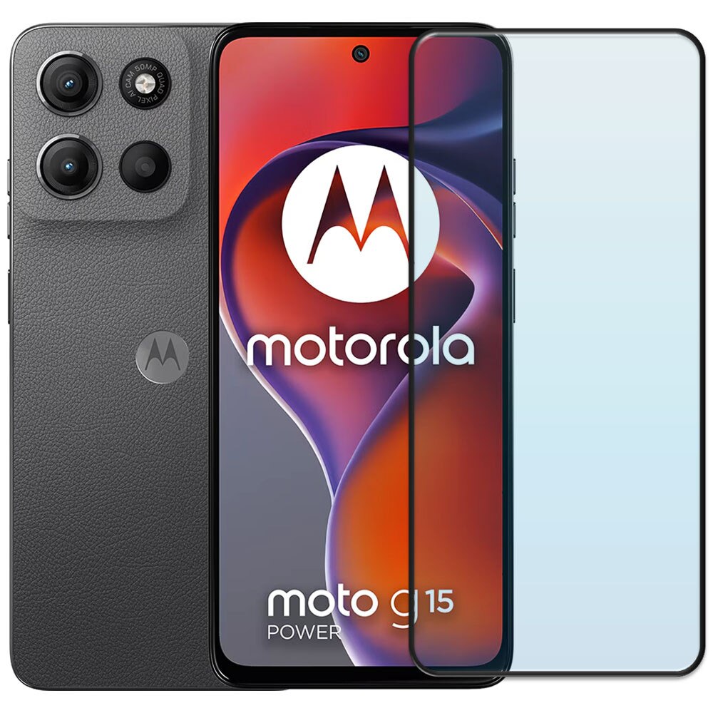 Folie din sticla securizata pentru Motorola Moto G15 Power, HAMSTERBOX Glass Shield, Protectie completa ecran, Full face, Aplicare rapida, Case Friendly, Transparenta