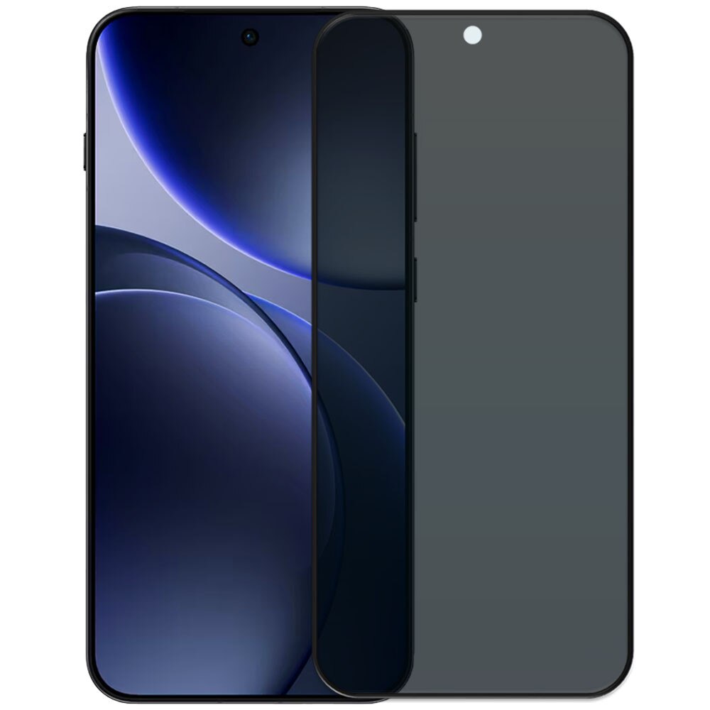 Folie din sticla securizata pentru Oppo Find X9, HAMSTERBOX Privacy Shield, Protectie completa ecran, Full face, Aplicare rapida, Case Friendly, Negru