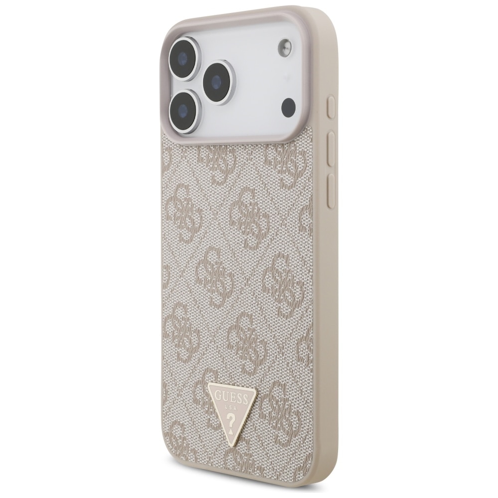 Carcasa Guess 4G Strap Triangle Logo cu MagSafe compatibila cu iPhone 17 Pro Max, Roz