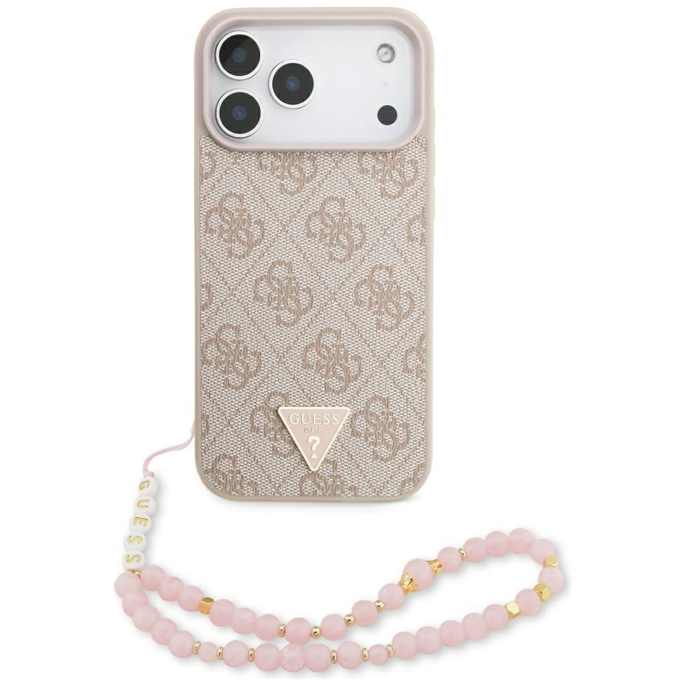 Carcasa Guess 4G Strap Triangle Logo cu MagSafe compatibila cu iPhone 17 Pro Max, Roz