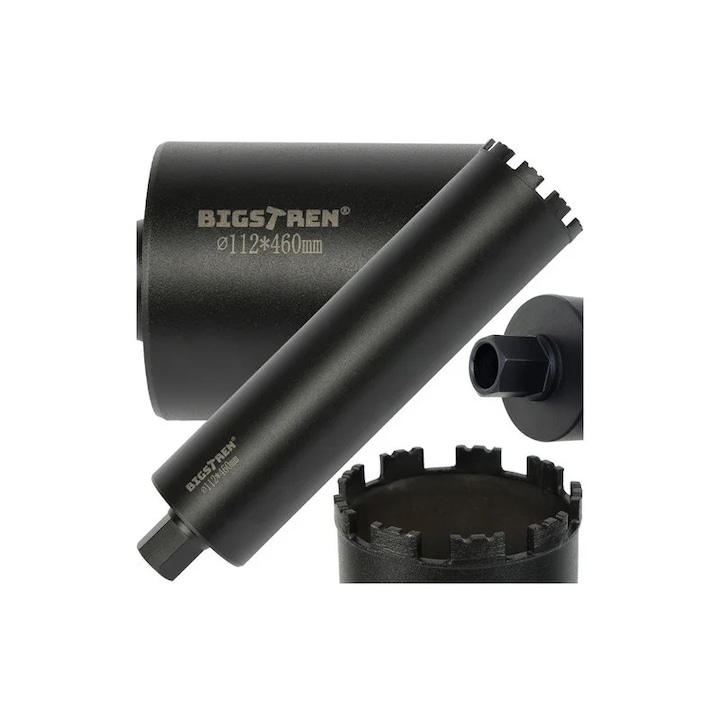 Gyémántmag 112×460 mm, menet 1.1/4 UNC, 9 szegmens