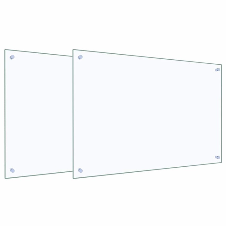 vidaXL Konyhai splashback 2 pcs Átlátszó 90 x 60 cm edzett üveg 3415430